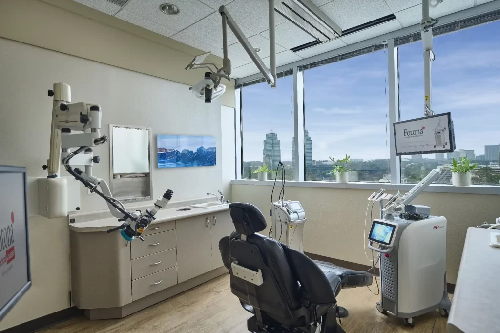 A calm, welcoming treatment room at Flax Dental in Sandy Springs